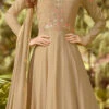 Beige Embroidered Anarkali Suit Party Wear