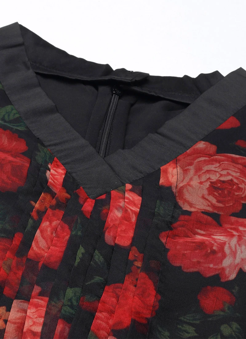 Black Digital Printed Organza Kurta Set After Six Wear - Image 5