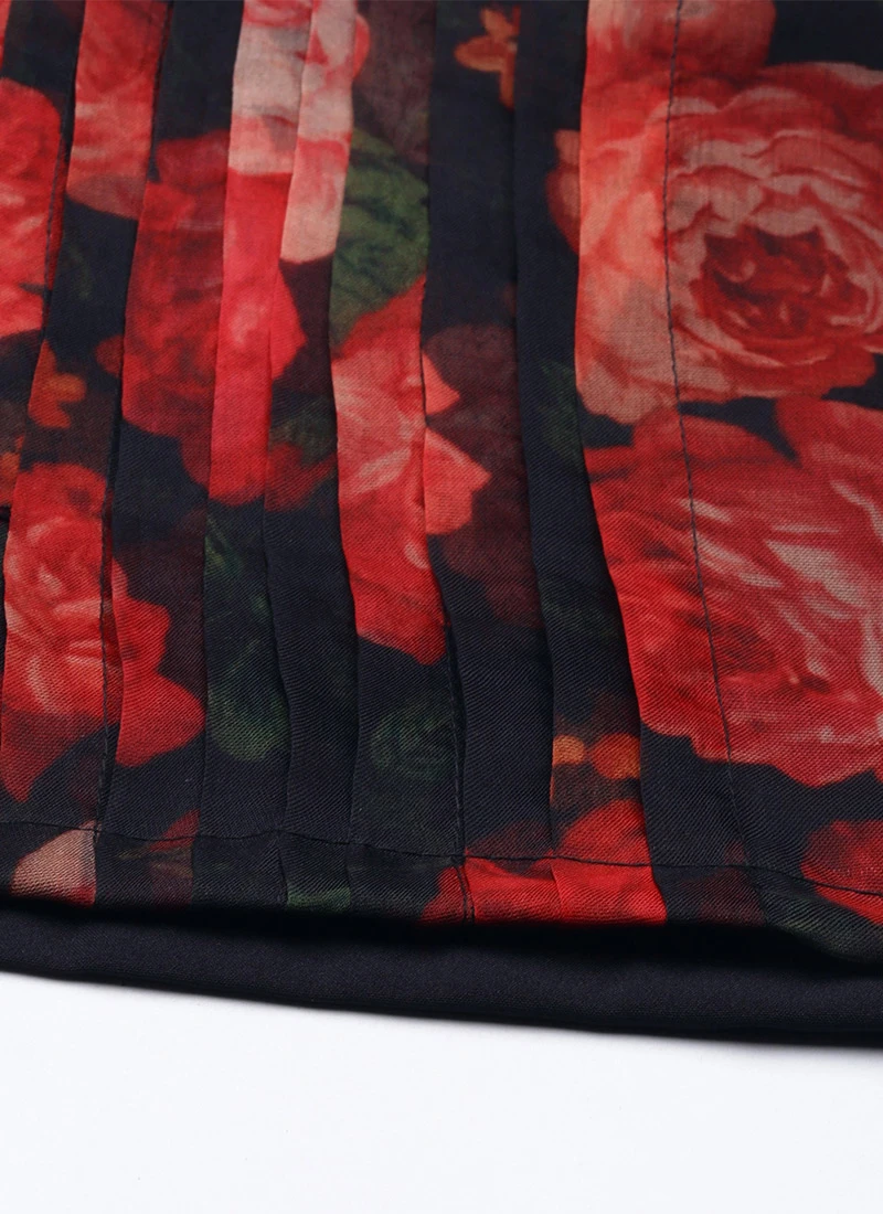 Black Digital Printed Organza Kurta Set After Six Wear - Image 8