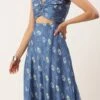 Blue Art Silk Digital Printed Dress After Six Wear