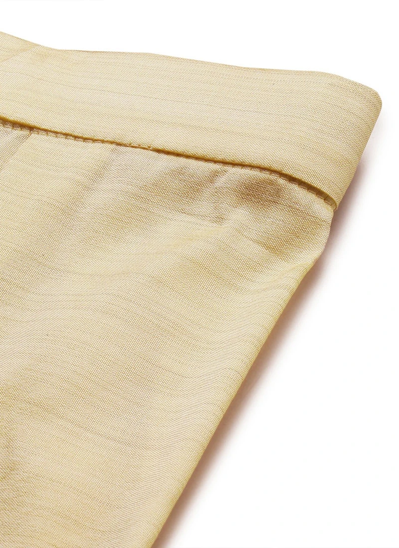 Blue Foil Print Muslin N Beige Straight Pant Suit Festive Wear - Image 7