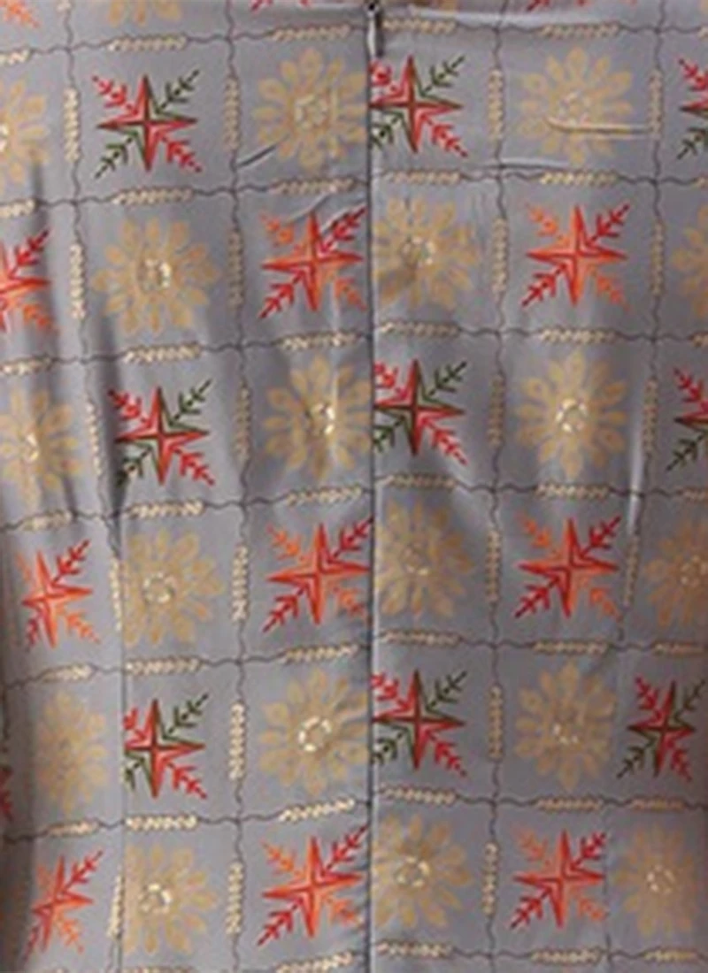 Blue Foil Printed Kurta N Straight Pant Set Festive Wear - Image 7