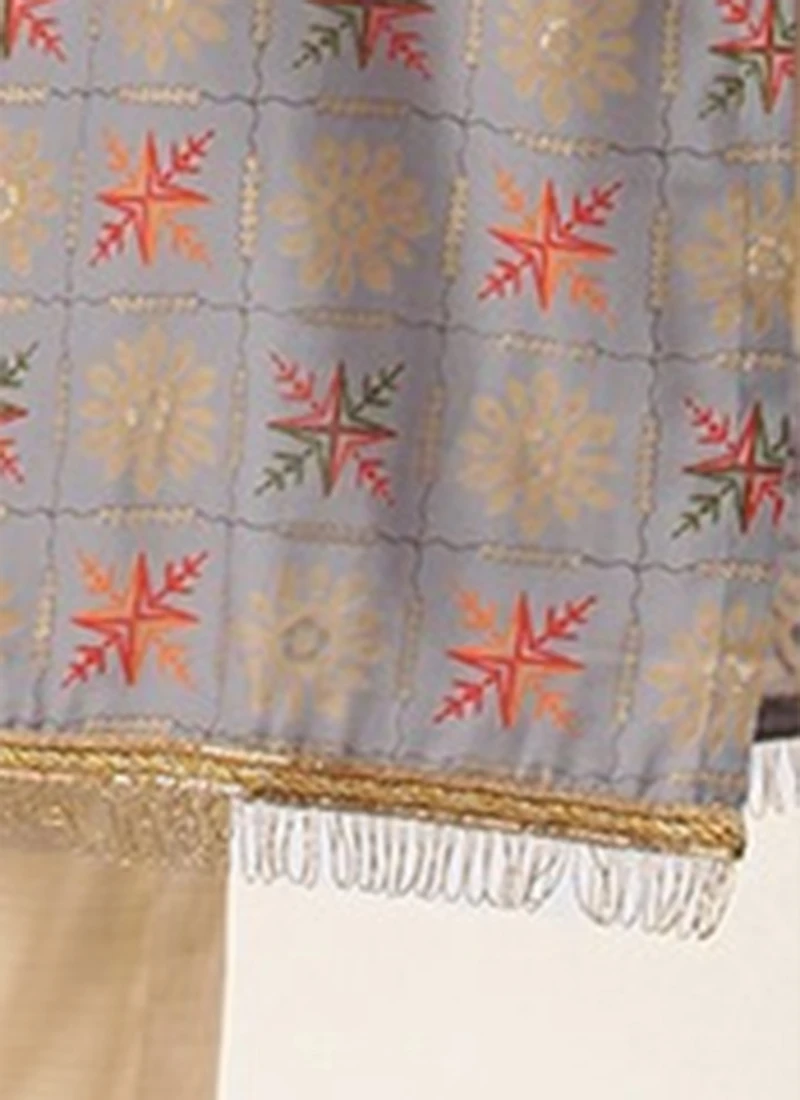 Blue Foil Printed Kurta N Straight Pant Set Festive Wear - Image 8