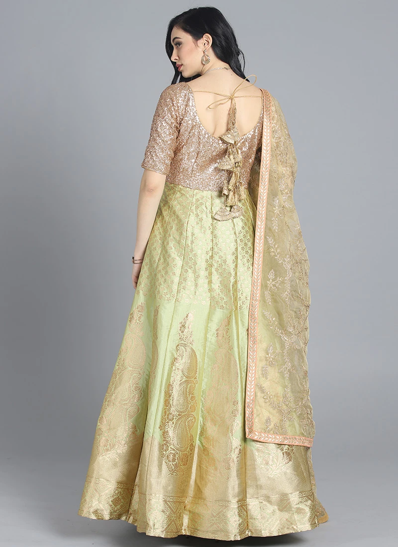 Ethnovog Green Anarkali Suit Wedding Wear - Image 4