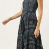 Dark Blue Printed Strap Neck Dress After Six Wear