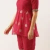Dupatta From Dark Pink Georgette Embroidered Gharara Suit Set After Six Wear