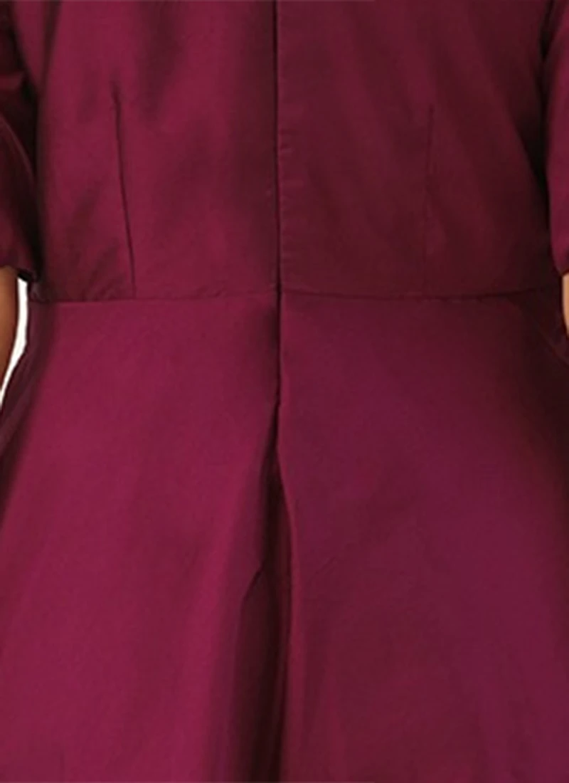 Dark Purple Boat Neck Embroidered Dress Wedding Wear - Image 7