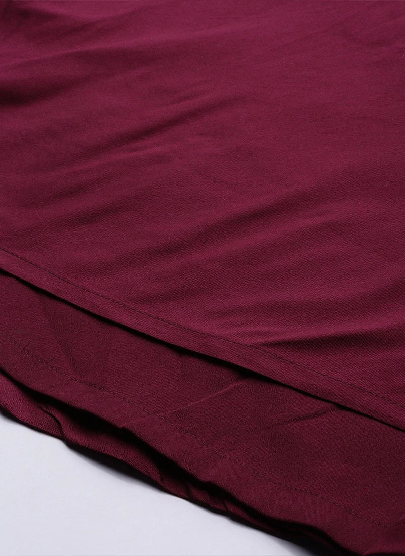 Dark Purple Boat Neck Embroidered Dress Wedding Wear - Image 8