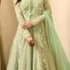 Drashti Dhami Sage Green Abaya Style Anarkali Suit Party Wear