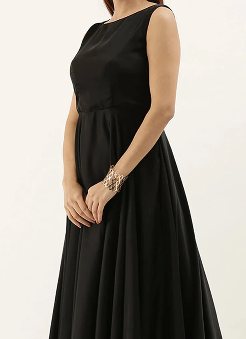 Floor Length Black Anarkali Suit Party Wear