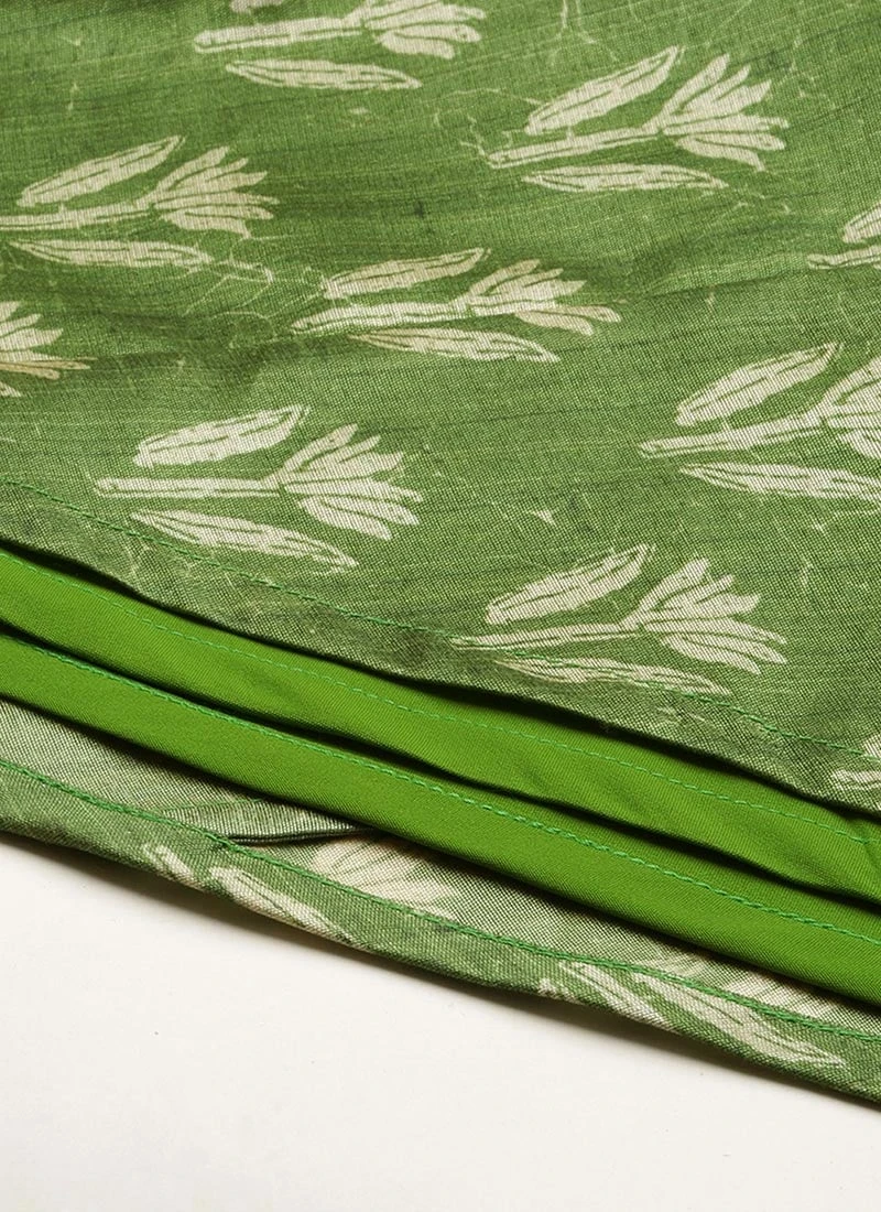 Green Digital Printed Maxi Dress Festive Wear - Image 7