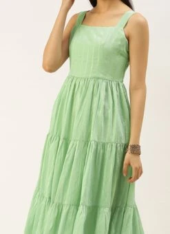 Green Jacquard Nylon Dress After Six Wear