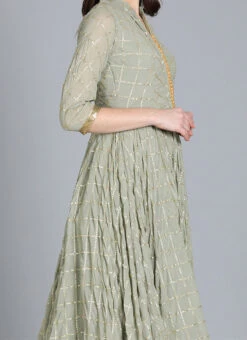 Grey Embroiderd Floor Length Anarkali Suit Festive Wear