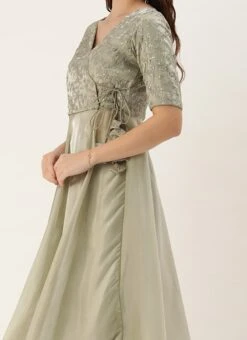 Top From Grey Embroidered Jimmy Choo Palazzo Suit After Six Wear