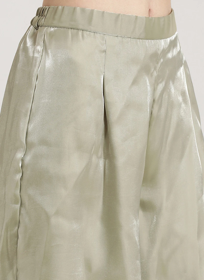 Grey Embroidered Jimmy Choo Palazzo Suit Festive Wear - Image 6