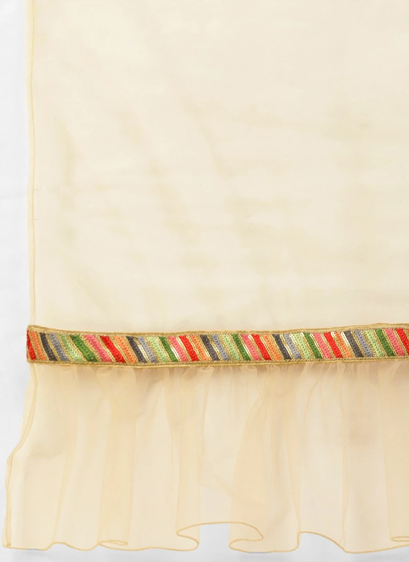 Grey N Beige Anarkali Suit Set Festive Wear - Image 8