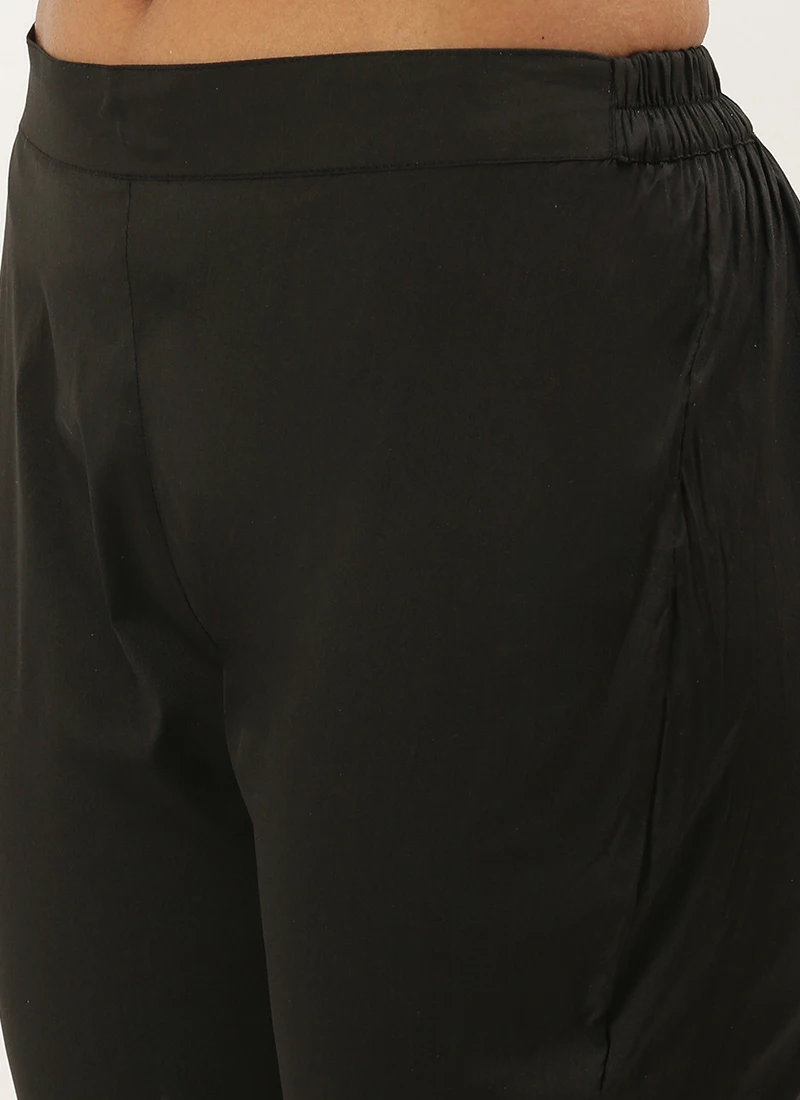 Grey Rayon Kurta Narrow Straight Pant Set Work Wear - Image 6