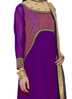Magenta Georgette Embroidered Anarkali Suit Party Wear