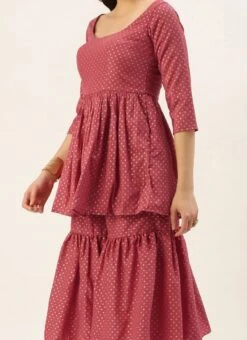 Bottom From Maroon Nylon Jacquard Gharara Set After Six Wear