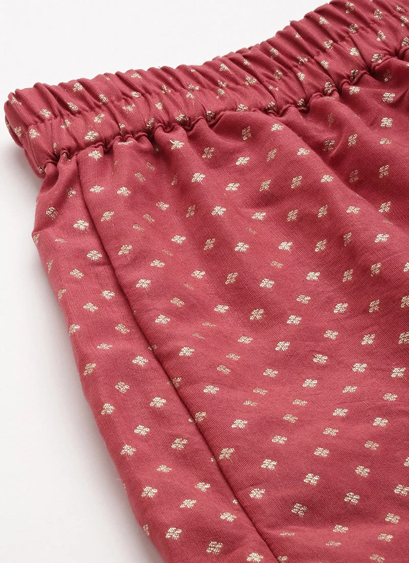 Bottom From Maroon Nylon Jacquard Gharara Set After Six Wear - Image 6