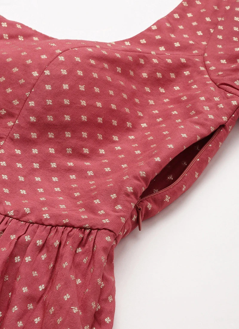 Bottom From Maroon Nylon Jacquard Gharara Set After Six Wear - Image 7