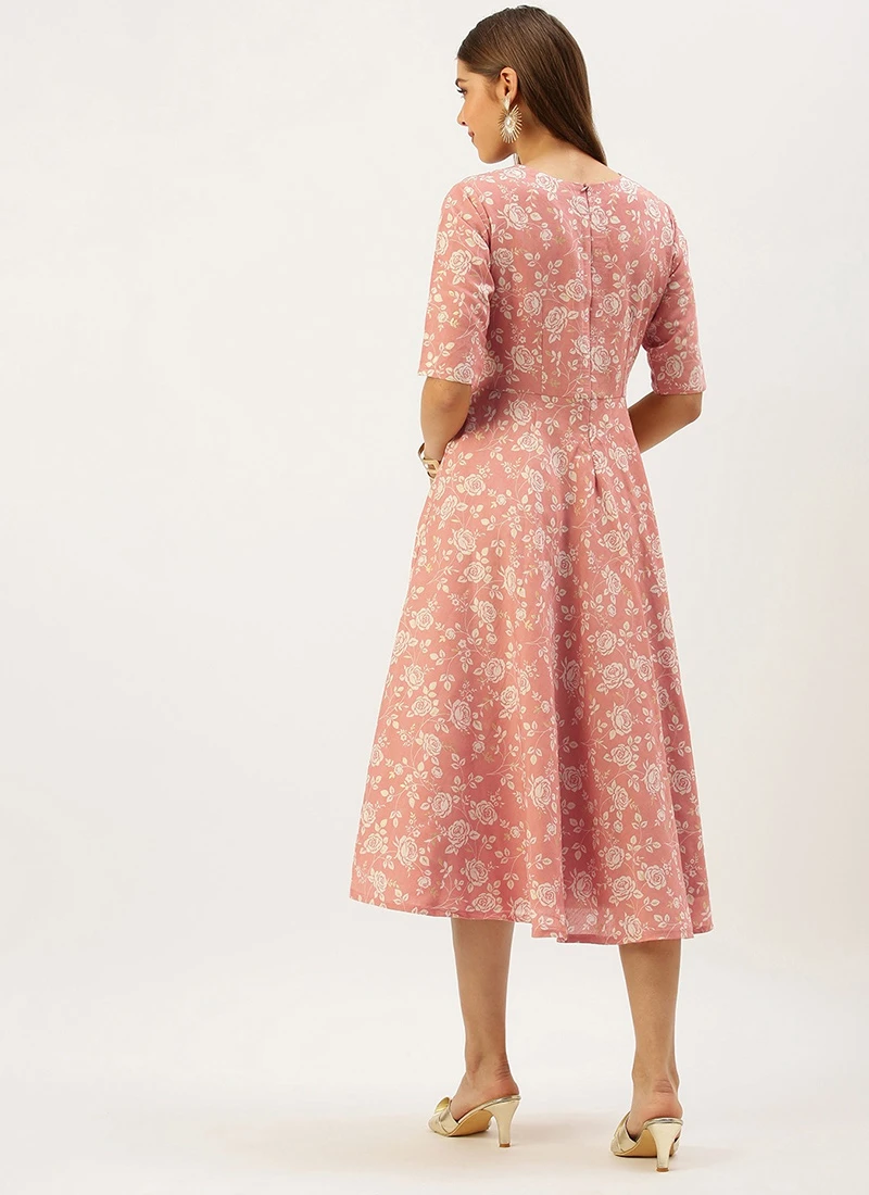 Mauve Modal Silk Fit And Flare Dress After Six Wear - Image 4