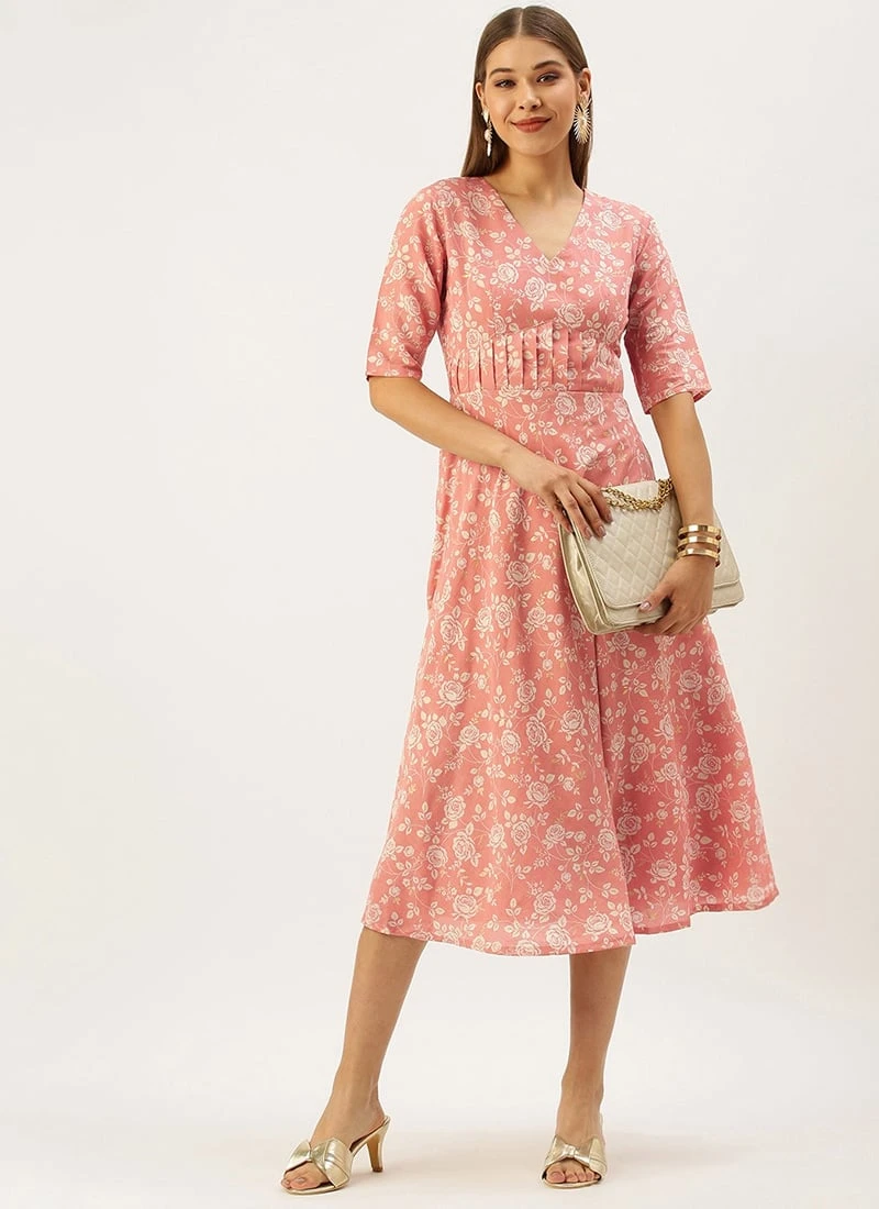 Mauve Modal Silk Fit And Flare Dress After Six Wear - Image 3