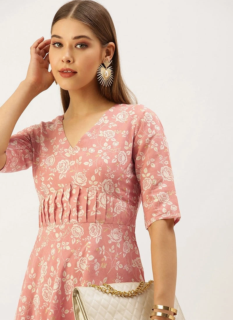 Mauve Modal Silk Fit And Flare Dress After Six Wear - Image 5