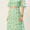 Mint Green Georgette Digital Printed Dress Festive Wear After Six Wear