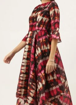 Multicolored Digital Printed Art Silk Dress After Six Wear