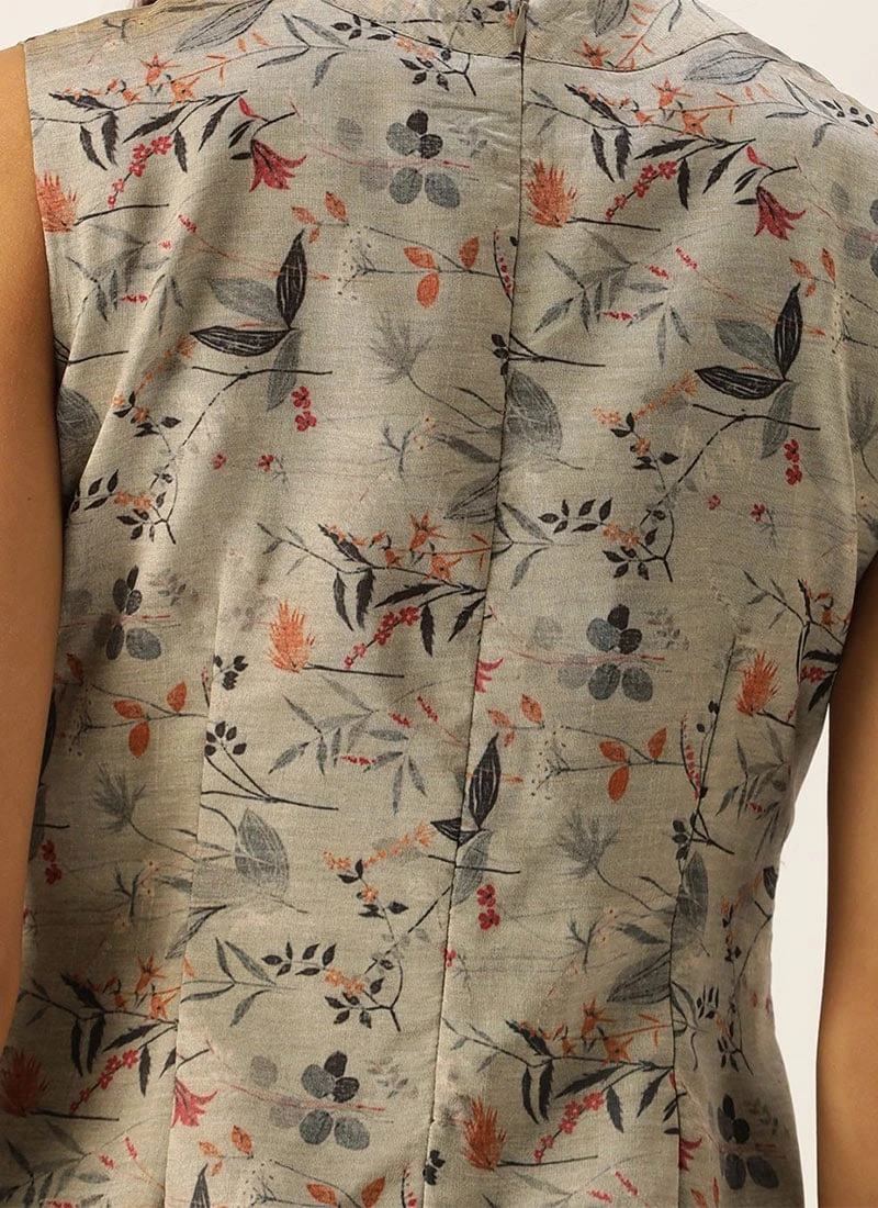 Multicolored Digital Printed N Black Kurta Set Work Wear - Image 7