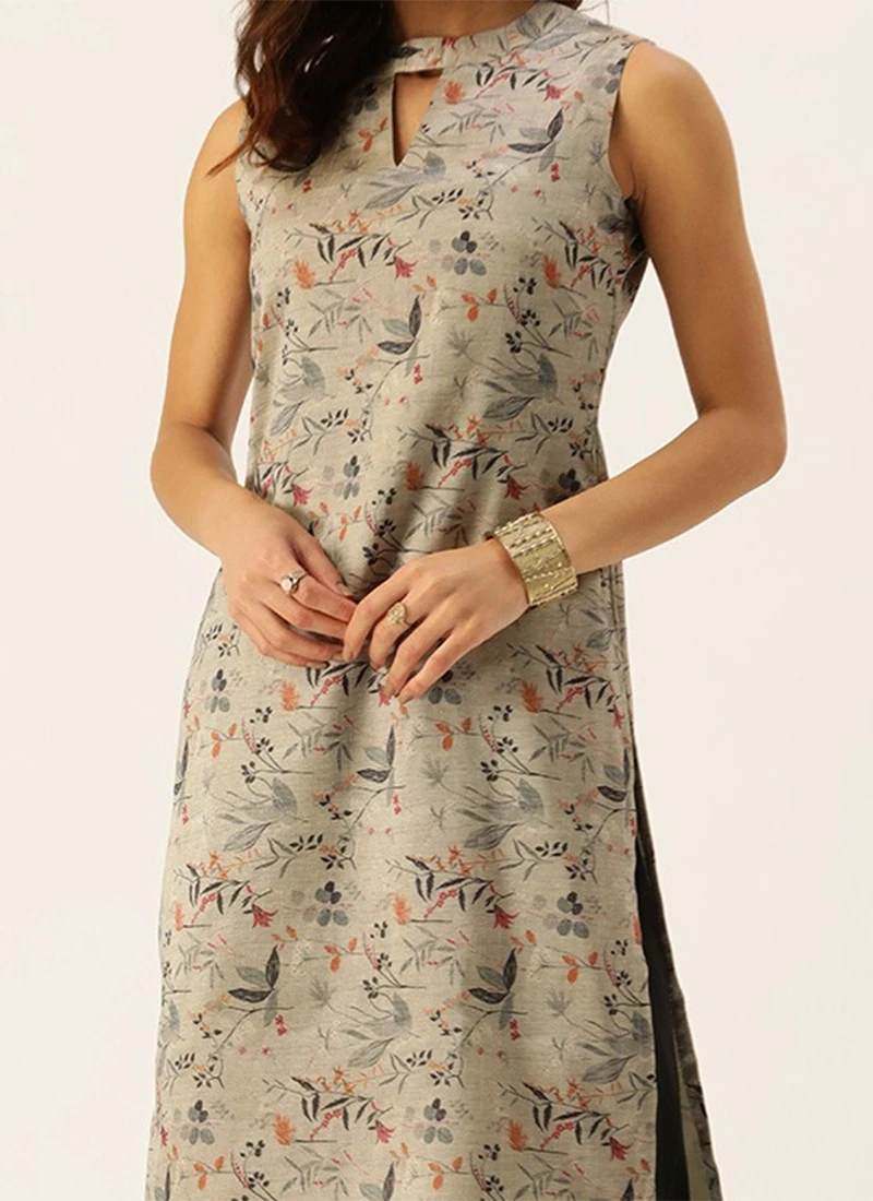 Multicolored Digital Printed N Black Kurta Set Work Wear After Six Wear - Image 8