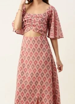 Multicolored Georgette Digital Printed Dress Festive Wear After Six Wear