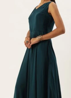 Multicolored Organza Jacket N Teal Blue Dress Festive Wear