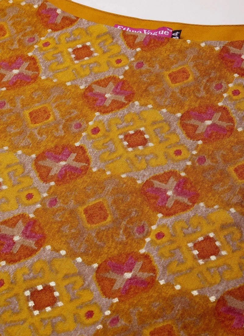 Multicolored Printed Straight Pant Kurta Set Work Wear - Image 5