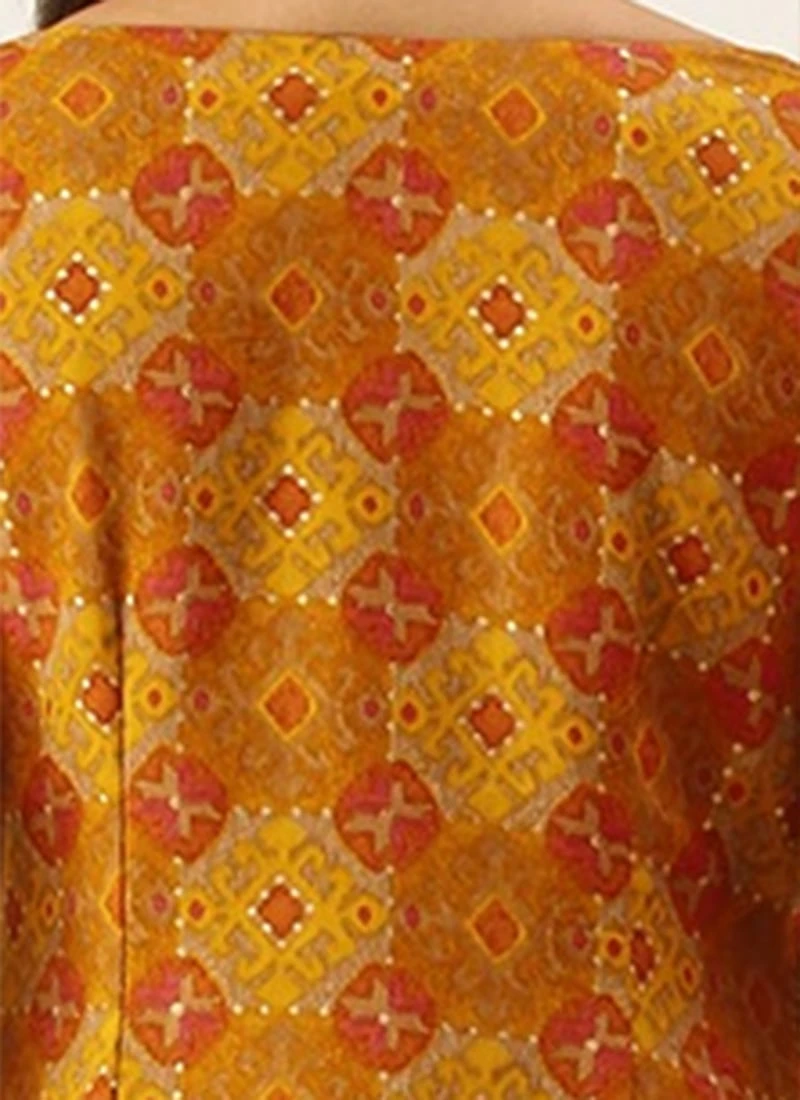 Multicolored Printed Straight Pant Kurta Set Work Wear - Image 8