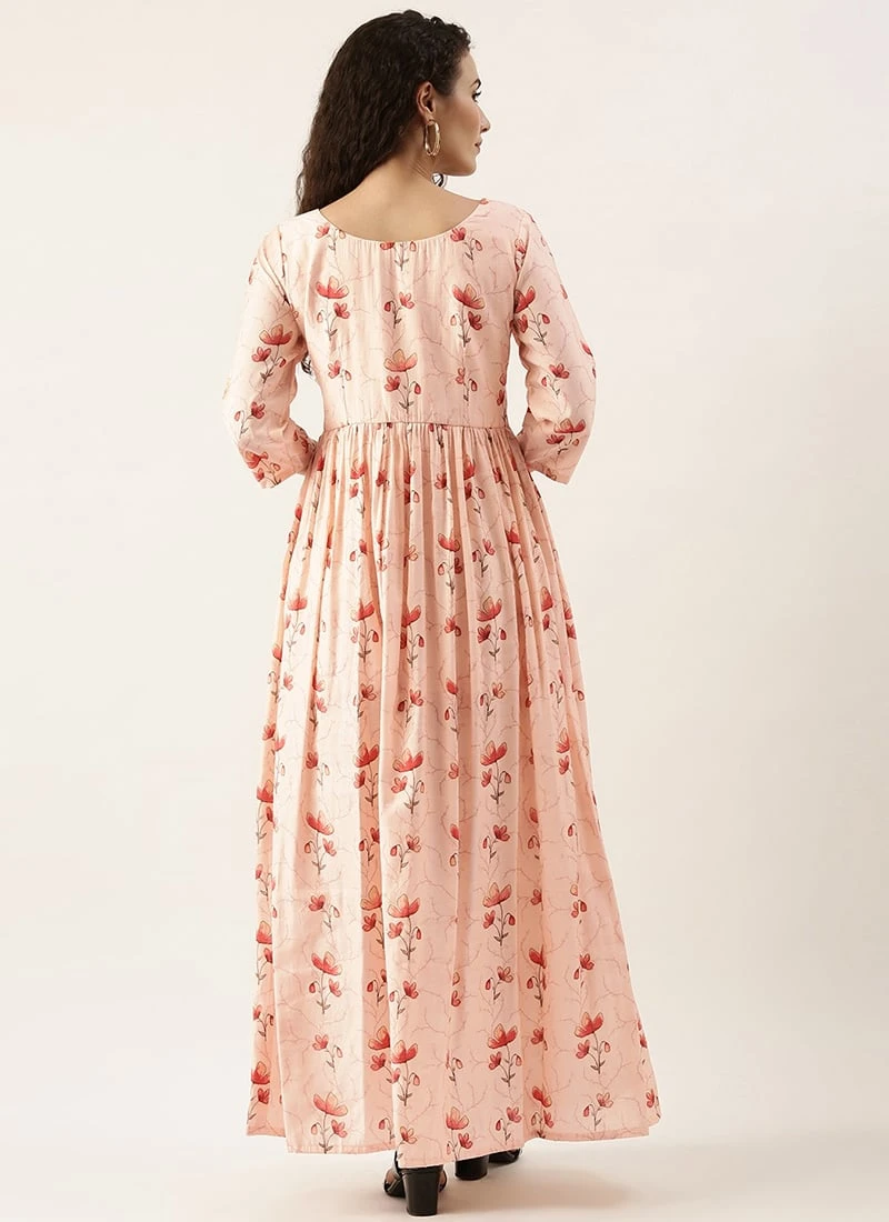 Off White Chanderi Modal Silk Dress After Six Wear - Image 4