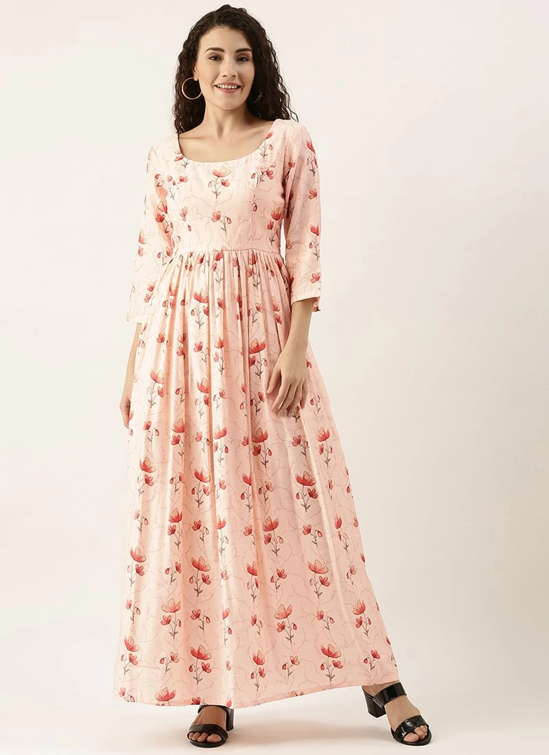 Off White Chanderi Modal Silk Dress After Six Wear - Image 3