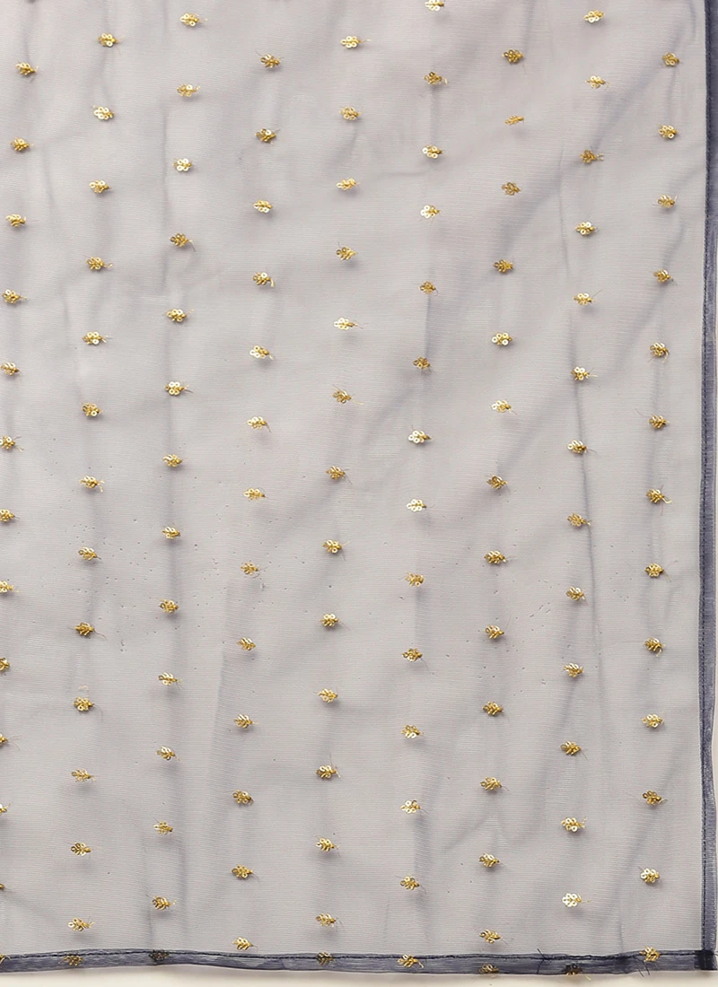 Bottom From Pale Blue Lily Art Silk Printed Gharara Set After Six Wear - Image 8