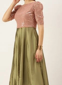 Pink Embroidered Georgette Kali Anarkali Festive Wear