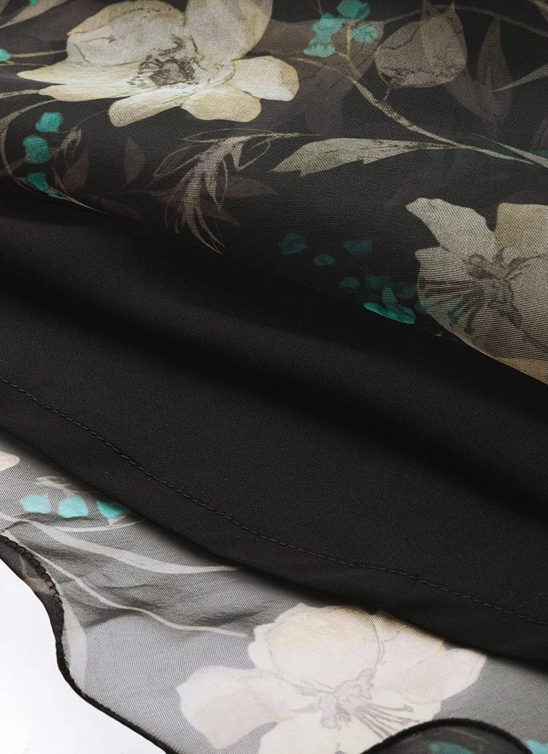 Pink Foil Organza Mini Dress Party Wear - Image 7