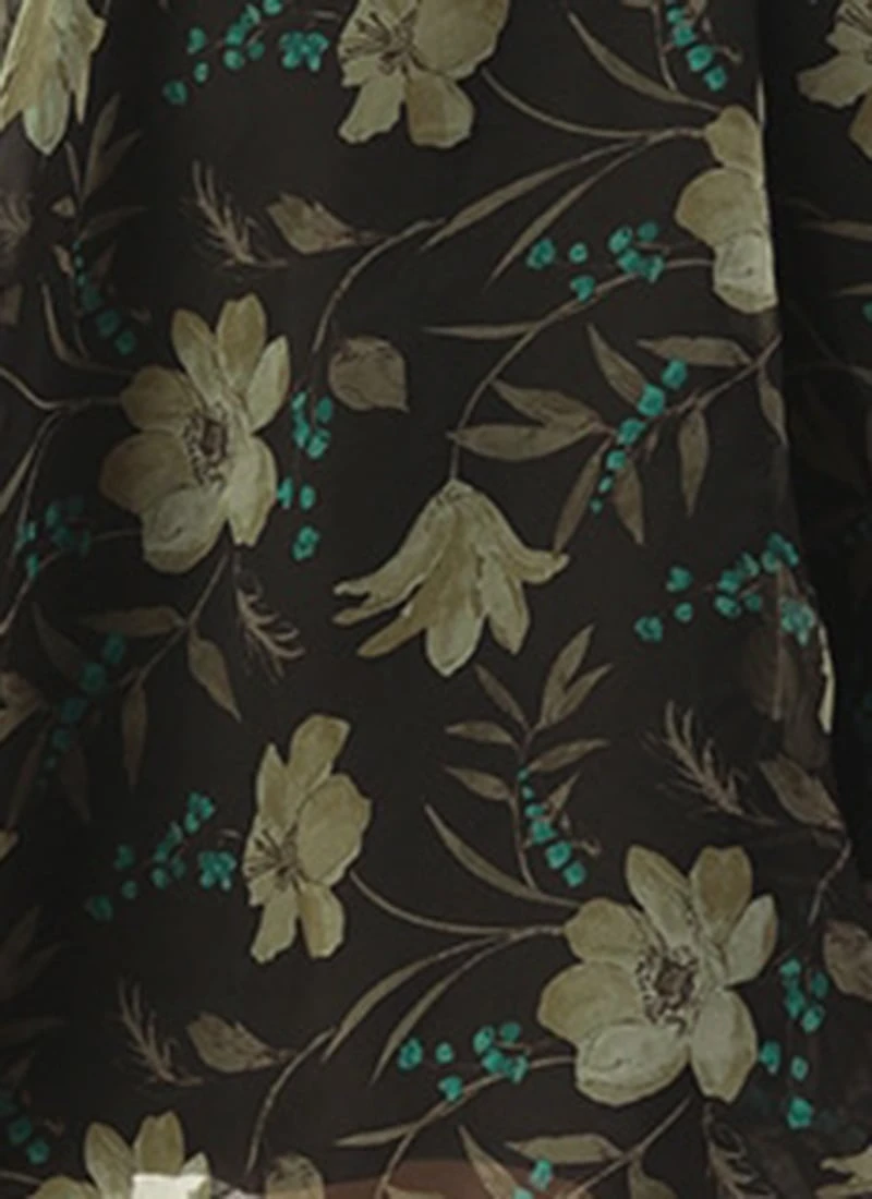 Pink Foil Organza Mini Dress Party Wear - Image 8