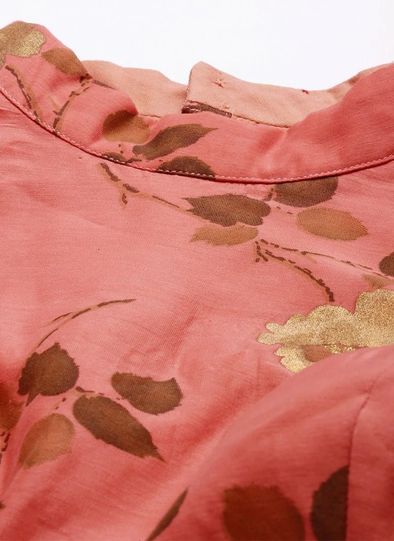 Pink Modal Chanderi Gathered Dress After Six Wear - Image 5