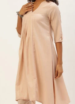 Pink Rayon Kurti Set Work Wear Festive Wear