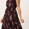 Purple Georgette Digital Printed Dress Party Wear