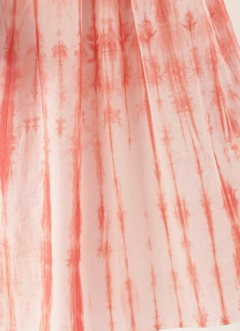 Rust Color Tie Dye Maxi Dress Festive Wear After Six Wear - Image 7