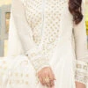 Sonal Chauhan White Georgette Abaya Style Anarkali Party Wear