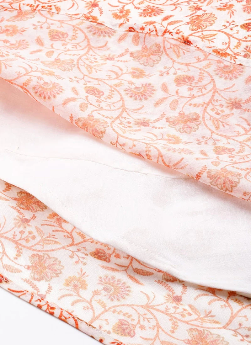 White Art Silk Digital Printed Kruta Set Festive Wear - Image 8