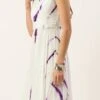 White Georgette Tie N Dye Dress After Six Wear Festive Wear