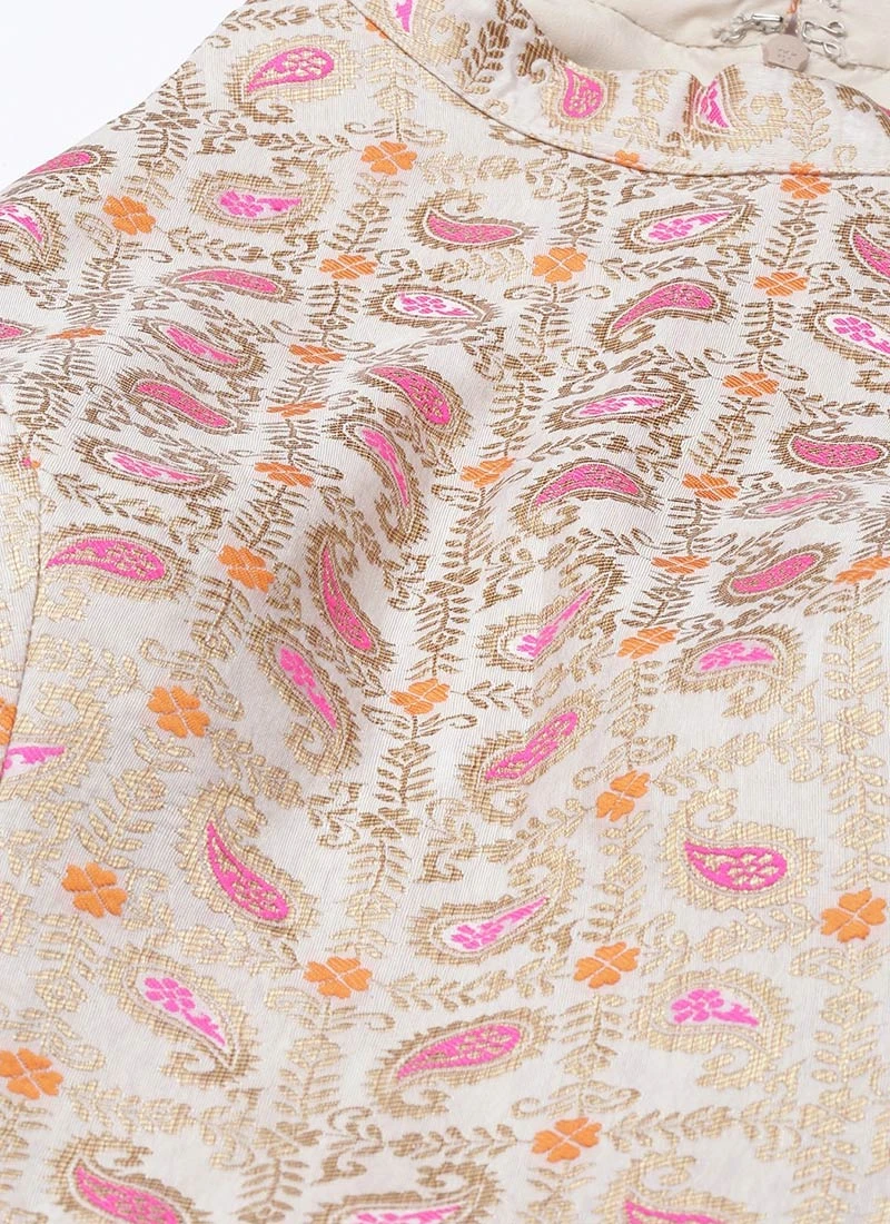 White Tie N Dye Nylon Purple Flared Dress Festive Wear - Image 5